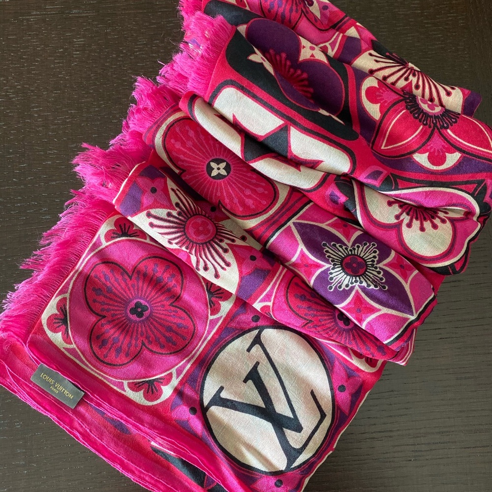 Pink and Purple Louis Vuitton Stole / Shawl